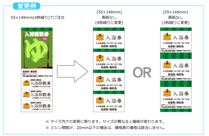 回数券 作成の一例