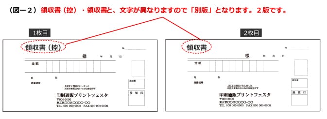 領収書印刷の版替え（黒版の選択) 1・2枚目別版