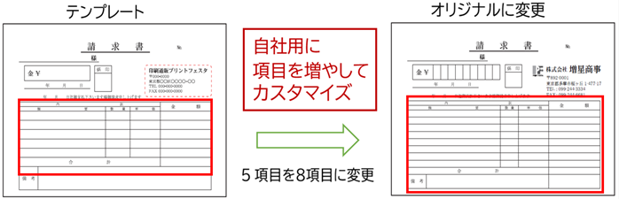 オリジナル伝票の作成