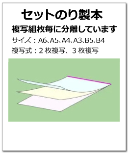セットのり製本の商品ページ