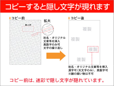 「コピーガード用紙（オリジナル）」の注文システム完成