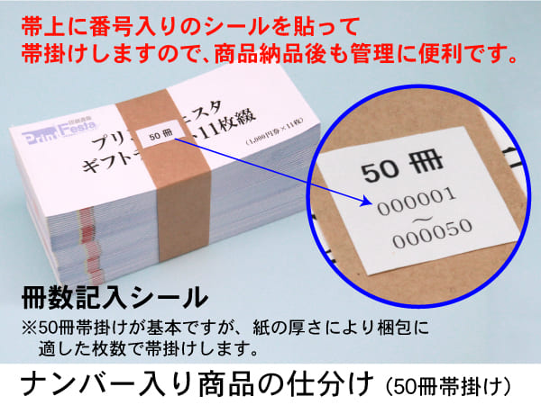 （オンデマンド）（別版）クーポン券冊子,商品券・地域振興券 冊数記入シール 50冊帯掛け