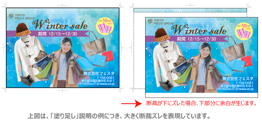 塗り足し、 文字切れ防止のガイド作成