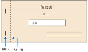 針綴じ領収書ミシン加工